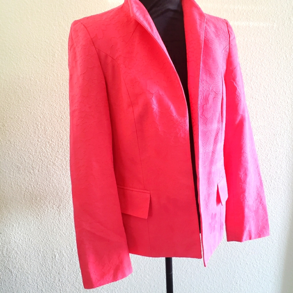 Barbie Pink Floral Embroidered Blazer Women's Size 8